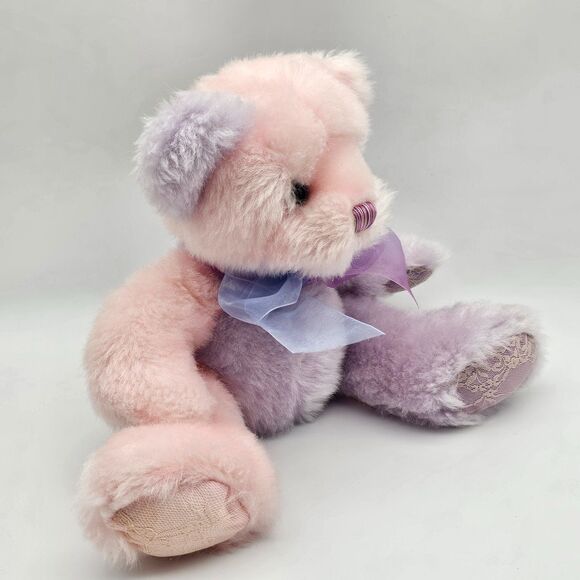 First & Main Teddy Bear Plush CAITLYN Pink & Lavender Stuffed Animal Toy 1684 8" - Picture 3 of 12